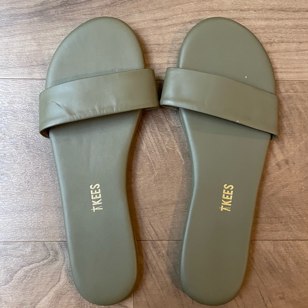TKEES Women's Olive Slide Sandals